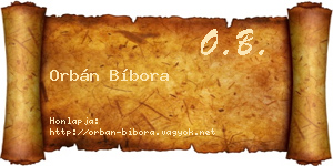 Orbán Bíbora névjegykártya