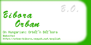bibora orban business card